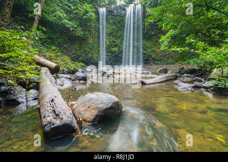 Madai Wasserfall im tropischen Regenwald Dschungel von Borneo Sabah Malaysia. Stockfoto