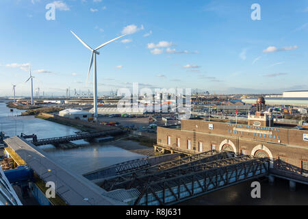 Tilbury Docks und London International Cruise Terminal, der Hafen von Tilbury, Tilbury, Essex, England, Vereinigtes Königreich Stockfoto