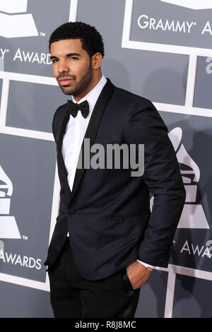 LOS ANGELES, Ca, USA - 10. Februar: Drake auf der 55. jährlichen Grammy Awards auf Staples Center am Februar 10, 2013 in Los Angeles, Kalifornien, USA. (Foto von Xavier Collin/Image Press Agency) Stockfoto