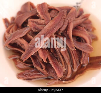 Sardellen Filet in Öl Stockfoto