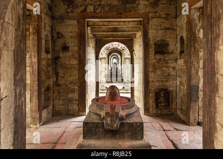 Heilige Shiva Lingam innerhalb der hinduistischen Pashupatinath Tempel in Kathmandu, Nepal Stockfoto