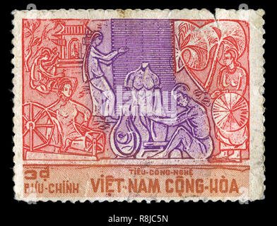 Briefmarke aus Süd Vietnam im Handwerk 1967 ausgestellt Stockfoto