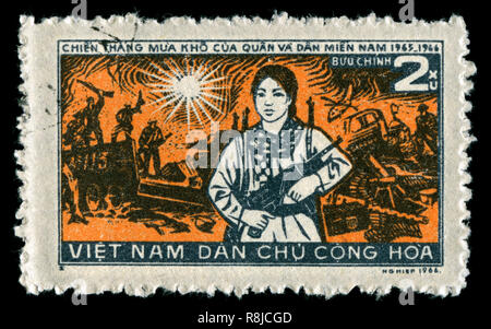 Briefmarke aus Vietnam in die Siege in der trockenen Jahreszeit Serie in 1971 Stockfoto