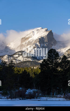 Von entlang der Sprague Lake Trail im Rocky Mountain National Park. Estes Park, Colorado. Stockfoto