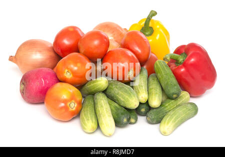 Frisches Gemüse isoliert auf weißem Hintergrund Stockfoto