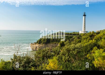 Frankreich, Pyrenees Atlantiques, aalen Sie sich Land, Biarritz, Leuchtturm Bezirk Stockfoto