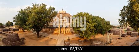 Indien, Madhya Pradesh, Sanchi, bouddhist Denkmälern zum Weltkulturerbe der UNESCO Stockfoto