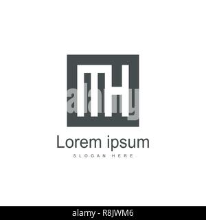 Initial MH Logo template Design. Minimalistische schreiben Logo vektor design Stock Vektor