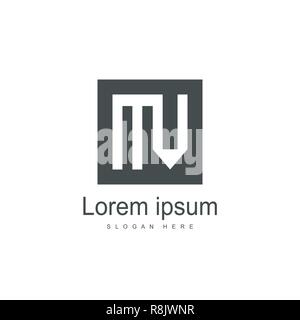 Initial MV Logo template Design. Minimalistische schreiben Logo vektor design Stock Vektor