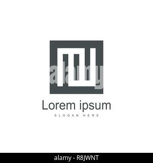 Initial MW Logo template Design. Minimalistische schreiben Logo vektor design Stock Vektor