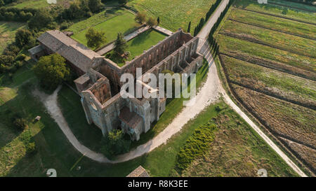 Die Abtei von San Galgano, Toskana. Italien Stockfoto