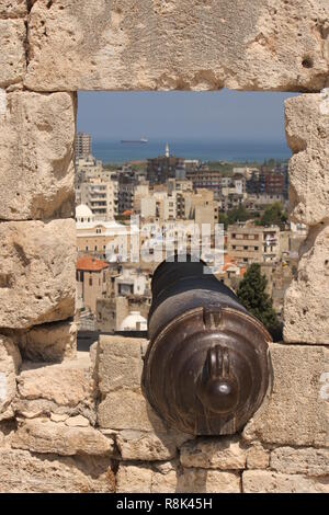 Blick über Tripolis, Libanon, aus seinem Schloss Stockfoto