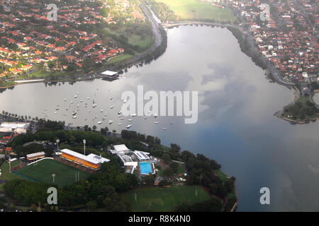 Luftaufnahme von Leichhardt Oval, Sydney Stockfoto