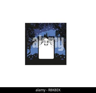 Halloween Nacht Symbole Rahmen Stock Vektor