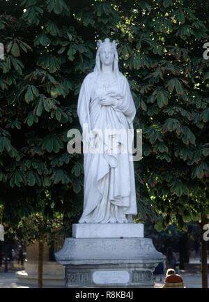 JARDINES - DET ESTATUA DE BLANCA DE CASTILLA (1188/1252) REINA FRANCIA. Lage: PALACIO DE LUXEMBURGO. Frankreich. Stockfoto