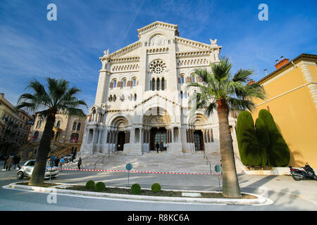 Kathedrale Unserer Lieben Frau makellos, auch St. Nikolaus Kathedrale, in Monaco-Ville, Monaco genannt. Stockfoto