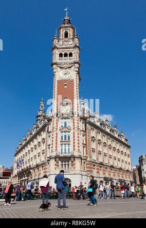 Frankreich, Nord, Lille, Theaterplatz, Glockenturm der Industrie- und Handelskammer von Lille (CCI) Stockfoto