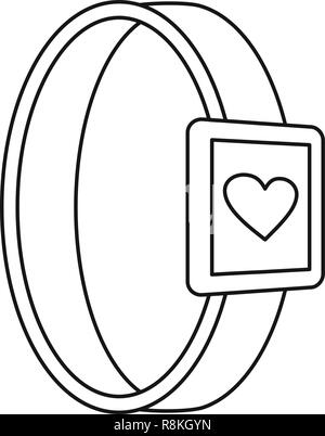 Smartwatch Herz Symbol Monitor. Umrisse erobert Herzen monitor Vektor Symbol für Web Design auf weißem Hintergrund Stock Vektor