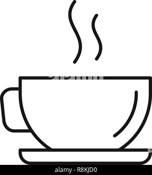 Heiße tasse kaffee Symbol. Umrisse heißen Kaffee Tasse vektor Symbol für Web Design auf weißem Hintergrund Stock Vektor