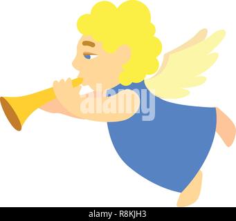 Engel Musik Flöte Symbol. Cartoon von Engel Musik Flöte vektor Symbol für Web Design auf weißem Hintergrund Stock Vektor