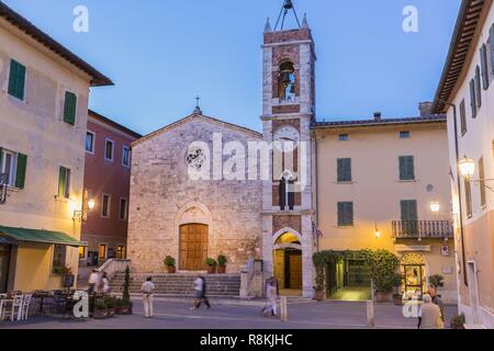 Italien, Toskana, Val d ' Orcia Weltkulturerbe der UNESCO, San Quirico d ' Orcia, die Collegiata, romanische Stiftskirche Stockfoto