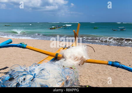 Indonesien ist auch einen Blick auf den berühmten Strand von Kuta Beach auf Bali. Stockfoto