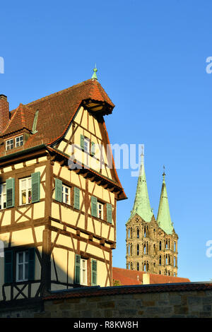 Allemagne, Bayern, Région de Haute-Franconie, Bamberg, classé au Patrimoine Mondial par l'UNESCO, Kathedrale (Dom)/Deutschland, Bayern, Oberfranken, Bamberg, als Weltkulturerbe von der UNESCO, die Kathedrale (Dom) Stockfoto