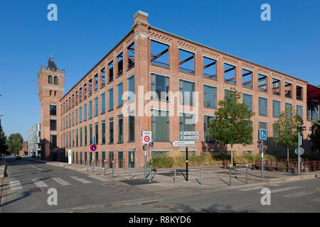 Frankreich, Nord, Lille, Bois Blancs Bezirk, Euratechnologies Business Park, ein Zentrum der Exzellenz der IKT in der Lille Metropole, die sich in einer alten Spinnerei 1900 gewidmet Stockfoto