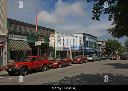 Bar Harbor, Maine 07-31-2008 Stadt Bar Harbor, Maine an einem sonnigen Nachmittag. Stockfoto