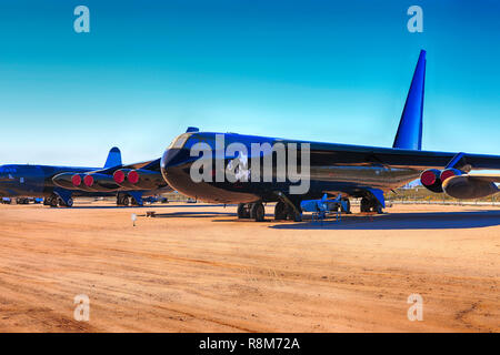 Boeing B 52D Stratofortress strategischer Bomber Flugzeug auf Anzeige an den Pima Air & Space Museum in Tucson, AZ Stockfoto