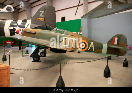 Ein WW2 Ära RAF Hawker Hurricane in 257 sqn Markierungen auf der Pima Air & Space Museum in Tucson, AZ Stockfoto