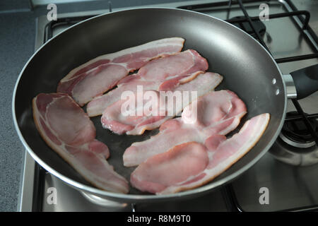 Frühstück gebratener Speck Stockfoto