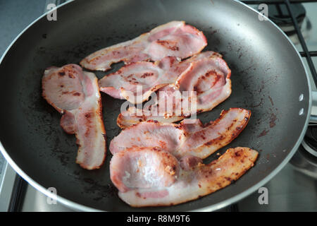 Frühstück gebratener Speck Stockfoto