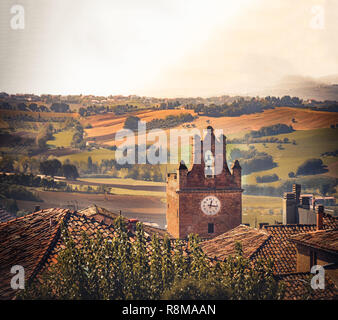 Kleines Dorf Landschaft Hügel Szene Italien Gradara Pesaro Marche Stockfoto