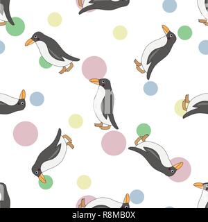 Nahtlose Muster mit niedlichen Pinguinen. Stock Vektor
