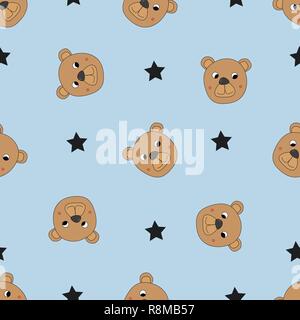 Nahtlose Muster mit niedlichen Bären Stock Vektor