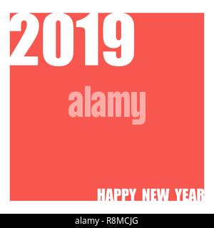 Abstrakte neues 2019 Jahr coral Hintergrund mit Text Stock Vektor
