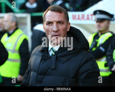 Ostern Road, Edinburgh, Großbritannien. 16 Dez, 2018. Ladbrokes Premiership Fußball, Hibernian gegen Celtic, Keltischer Manager Brendan Rodgers Uhren spielen Credit: Aktion plus Sport/Alamy leben Nachrichten Stockfoto