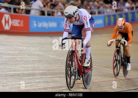 London, Großbritannien. 16 Dez, 2018. Katie Archibald (GBR) in Women's Madison Finale während Tissot UCI Track Cycling World Cup IV bei Lee Valley VeloPark am Sonntag, den 16. Dezember 2018. LONDON ENGLAND. (Nur redaktionelle Nutzung, eine Lizenz für die gewerbliche Nutzung erforderlich. Keine Verwendung in Wetten, Spiele oder einer einzelnen Verein/Liga/player Publikationen.) Credit: Taka Wu/Alamy leben Nachrichten Stockfoto