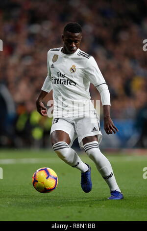 Madrid, Spanien. 15 Dez, 2018. Vinicius Junior (Real) Fußball: Spanisch "La Liga Santander' Match zwischen Real Madrid CF 1-0 Rayo Vallecano im Santiago Bernabeu in Madrid, Spanien. Credit: mutsu Kawamori/LBA/Alamy leben Nachrichten Stockfoto