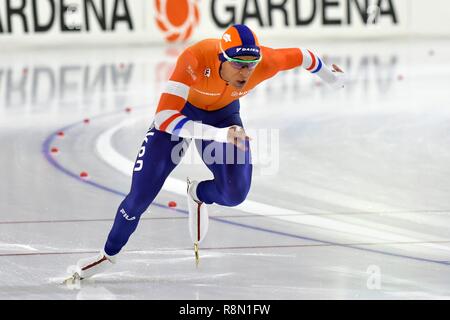 Eisschnelllauf: ISU World Cup 2018/19: Heerenveen, Niederlande Am 15. Dezember 2018. Daidai Ntab Credit: Sander Chamid/LBA/Alamy leben Nachrichten Stockfoto