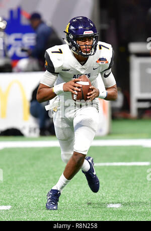 Januar 01, 2018. North Carolina A&T Lamar Raynard 7 in Aktion während der Air Force Feier Schüsselspiel 2018 zwischen der North Carolina A&T Aggies und die Alcorn Zustand Braves bei der Mercedes Benz Dome in Atlanta, Georgia. Bill McGuire/CSM Stockfoto