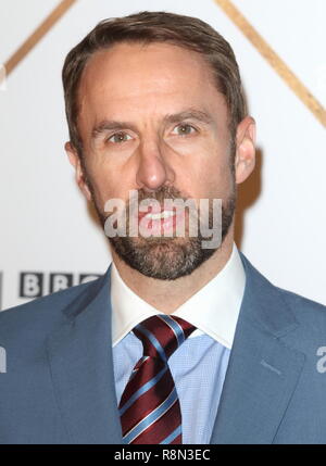 Gareth Southgate auf dem roten Teppich bei der BBC Sport Persönlichkeit des Jahres 2018 in den Resorts World Arena. Stockfoto