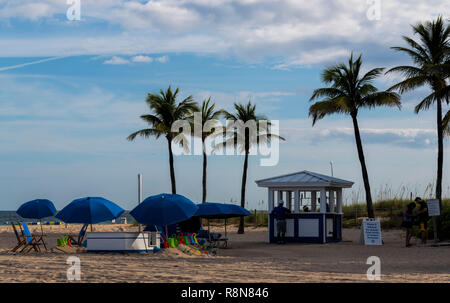 Privater Strand bei B Ocean Hotel Fort Lauderdale Florida USA Stockfoto