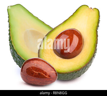 2 Avocados, isoliert Stockfoto