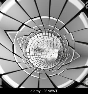 Silber abstract Tunnel Formen futuristisch Stockfoto