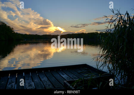 Wasser Reflexion in Coate Water Country Park, Swindon. Stockfoto