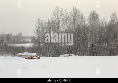 Quebec, Kanada. Landwirtschaft winter malerische Stockfoto