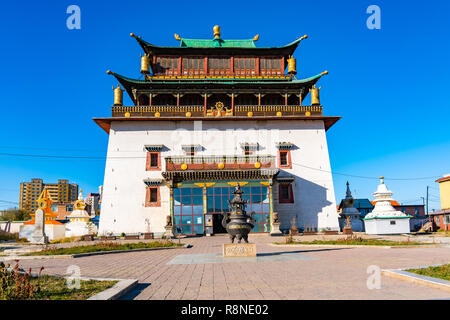 Gandantegchinlen Kloster die Mongolische buddhistische Kloster in Ulan Bator, Mongolei Stockfoto