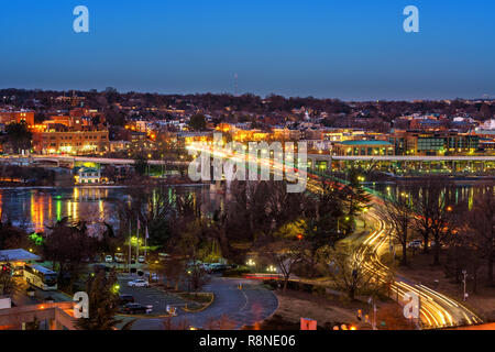 Key Bridge in Washington DC am Winter Dawn Stockfoto